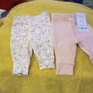 2 preemie pants for girls